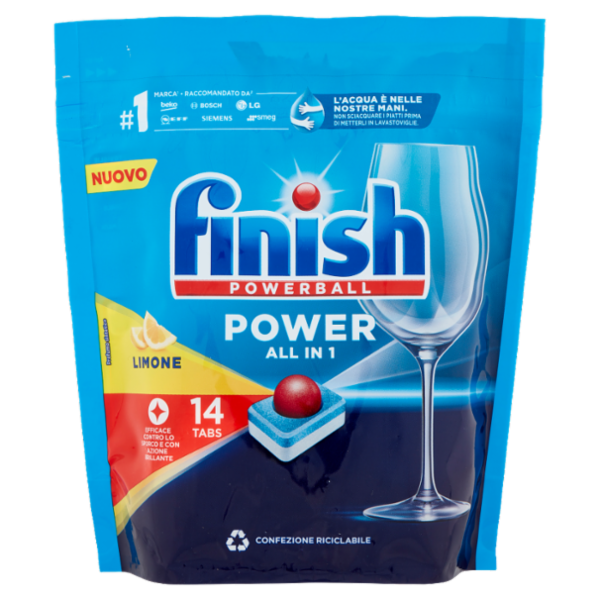 Finish Power All in One Lemon pastiglie lavastoviglie 14 lavaggi 224 gr