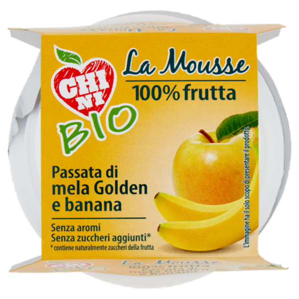 Chini Bio la Mousse 100% frutta Passata di mela Golden e banana 2 x 100 g