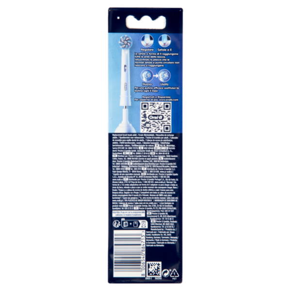 Oral-B Testine di Ricambio Pro Sensitive Clean per Spazzolino Elettrico Denti Ricaricabile 2 pz