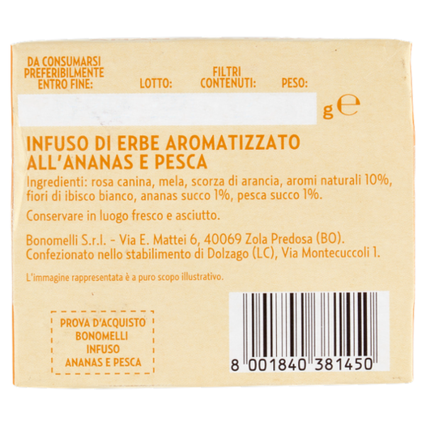 Bonomelli Infusi Fruttosi 100% Naturali Ananas e Pesca 12 Filtri 24 g