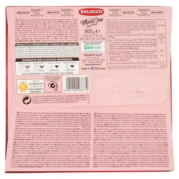 Balocco il Pandoro MaxiCiok Red Fruit 800 g