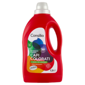 Consilia Detersivo a Mano e In Lavatrice Liquido Capi Colorati 25 Lavaggi 1,5 L