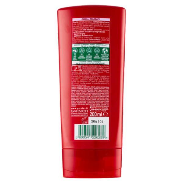 Garnier Balsamo Fructis Color Resist, Balsamo per Capelli Colorati, 200 ml