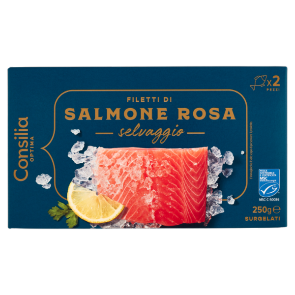 Consilia Scelte Premium Filetti di Salmone Selvaggio D'Alaska al Naturale Surgelati 2x125 g