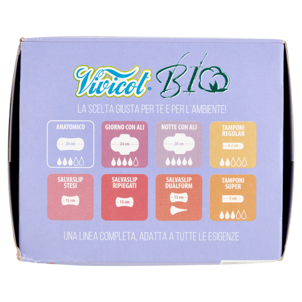 Vivicot Bio Assorbenti Anatomici Ripiegati in Bustina 14 pz