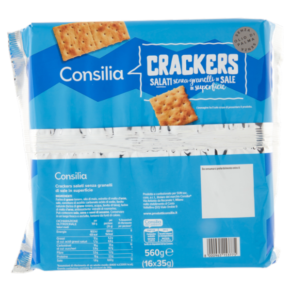 Consilia Cracker Non Salati in Superficie 16 x 35 g