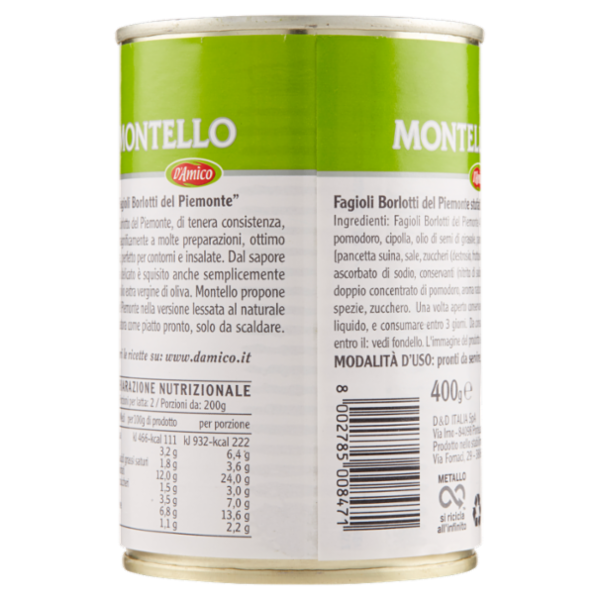 Montello Fagioli Borlotti del Piemonte alla Cacciatora 400 g
