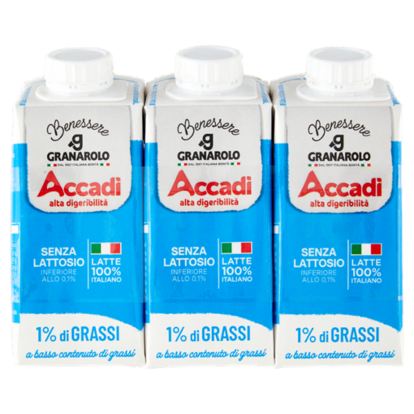 Accadì Benessere Senza Lattosio 1% di Grassi 3 x 200 ml
