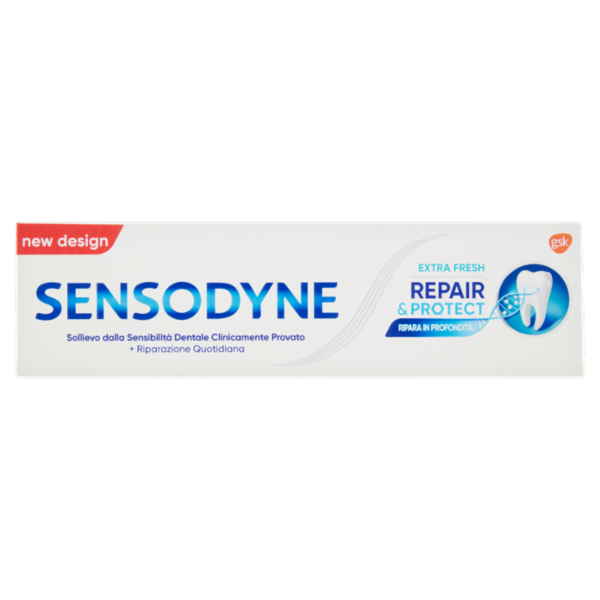 Sensodyne dentifricio repair&protect extra fresh con formulazione a base di calcio 75ml