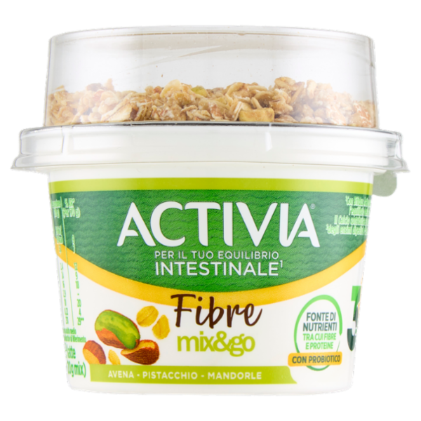 ACTIVIA Mix&Go con Probiotico Bifidus, Yogurt con Avena, Pistacchio e Mandorle, 170g