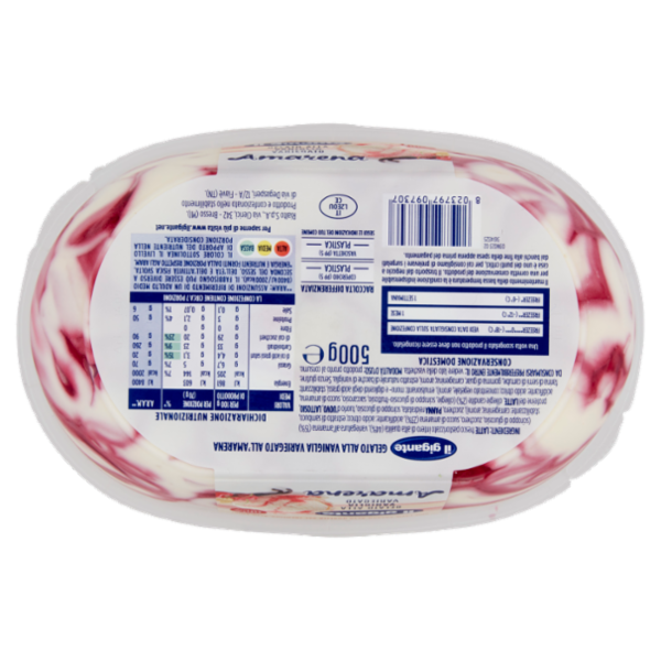 IL GIGANTE Gelato alla Vaniglia Variegato Amarena 500 g