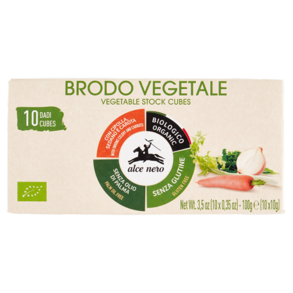 alce nero Brodo Vegetale Dadi 10 x 10 g