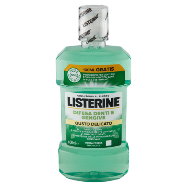 Listerine Difesa Denti e Gengive Gusto Delicato Menta Fresca 600 ml