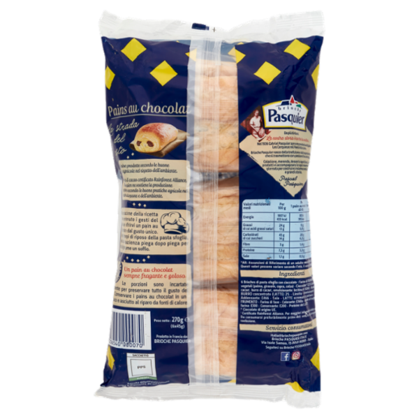 Brioche Pasquier Pains au Chocolat 6 x 45 g