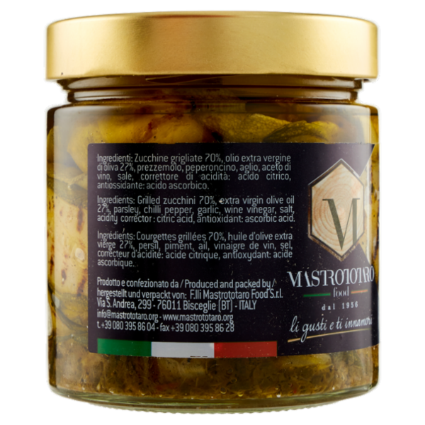 Mastrototaro food Zucchine Grigliate in Olio Extra Vergine di Oliva 370 g