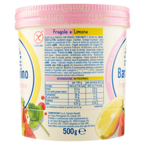 Sammontana Barattolino Classico Fragola e Limone 500 g