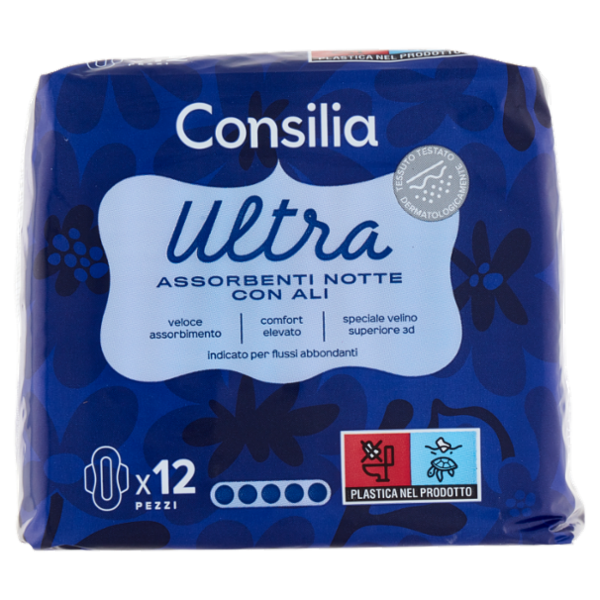 Consilia Assorbenti Ultra Notte con Ali 12 pezzi