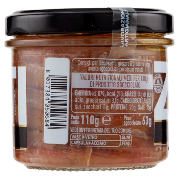 Zarotti Filetti di Alici Antica Tradizione Pescate nel Mar Mediterraneo 110 g