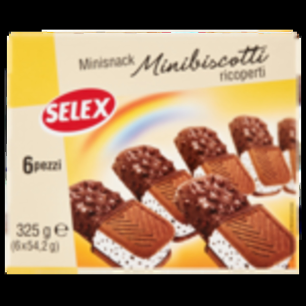Selex 6 Minibiscotti Ripieni di Gelato Ricoperti 325 g