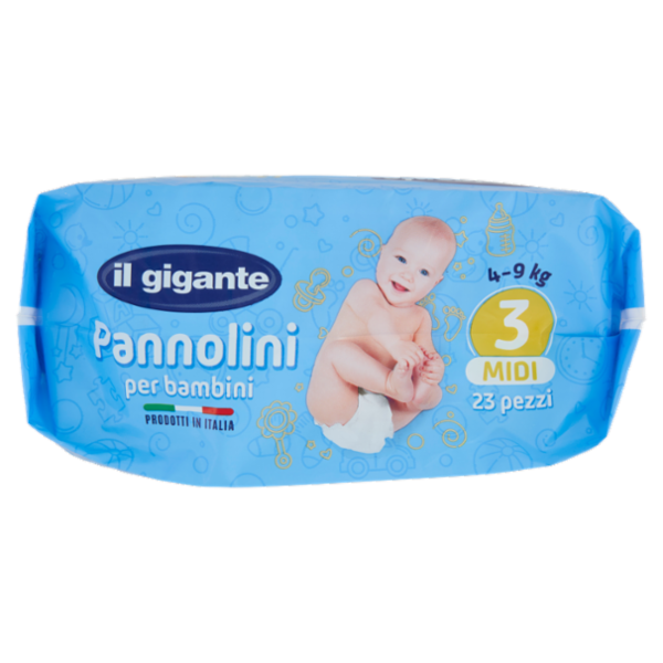 IL GIGANTE Pannolini per Bambini 3 midi 4-9kg 23 pz