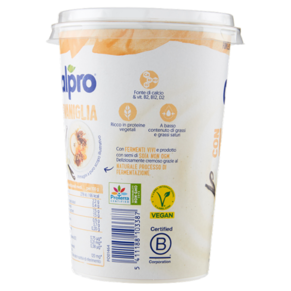 ALPRO Soia, Vaniglia con Calcio e Vitamine aggiunte, alternativa vegetale allo Yogurt 500g