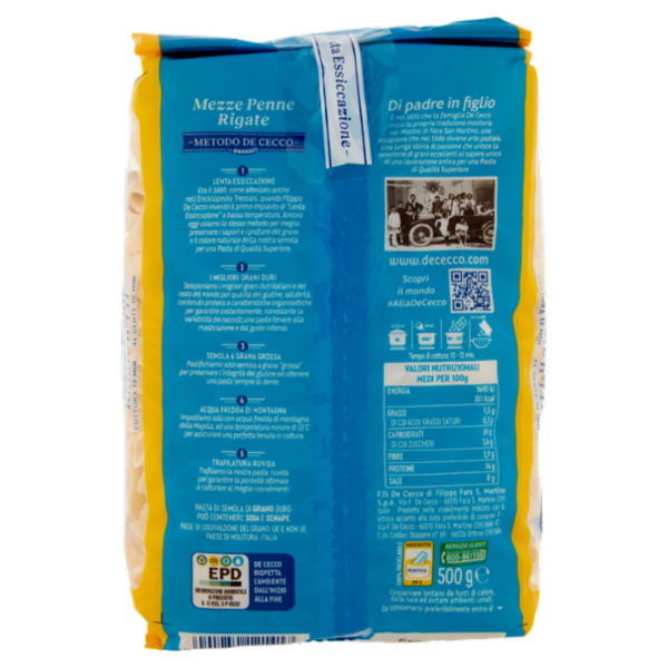 De Cecco Mezze Penne Rigate n°141 500 g