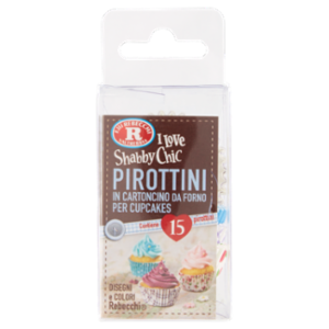 F.lli Rebecchi Valtrebbia I Love Shabby Chic Pirottini Cartoncino Da Forno Per Cupcakes ø 3 Cm 15 Pz