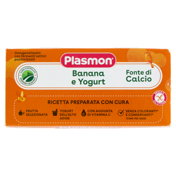 Plasmon Banana Yogurt* Omogeneizzato con Fermenti Lattici Pastorizzati 2 x 120 g