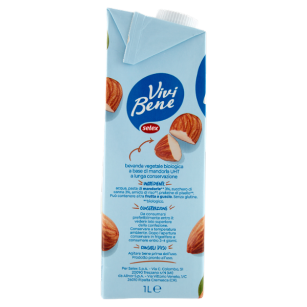 Selex Vivi Bene Bevanda a Base di Mandorla Biologica 1 L