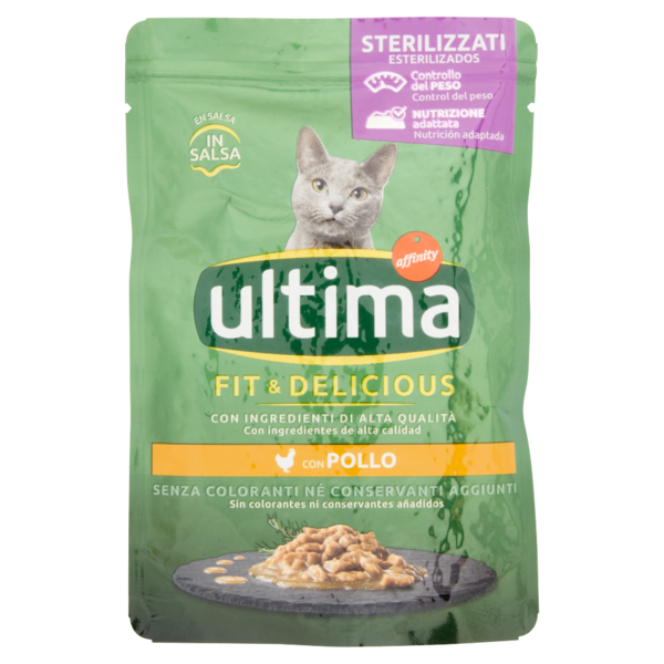ultima Cat Sterilizzati Fit & Delicious con Pollo in Salsa 85 g